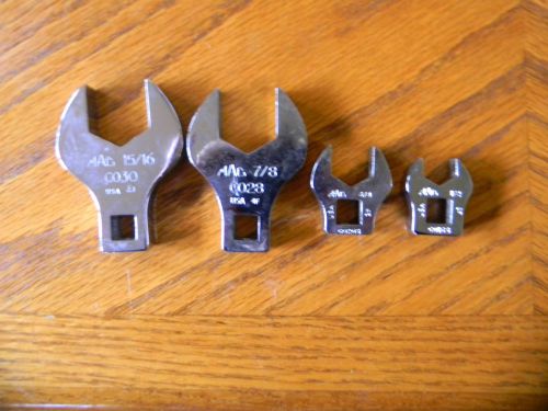 Mac Tools Set of 4 Open End Crowfoot New