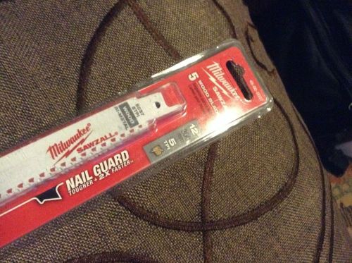 Milwaukee 48-00-5037 12&#034; 5 TPI Sawzall Blades (5 pack)