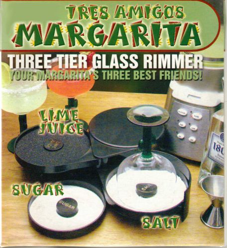 Margarita Glass Rimmer - Salt, Sugar, Juice - Foldable 3-Tier - Black