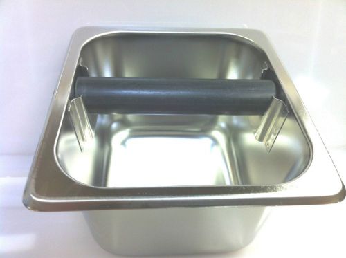 UPDA-KB-164, Espresso, Knock Box, stainless steel, 4&#034; deep ( New )