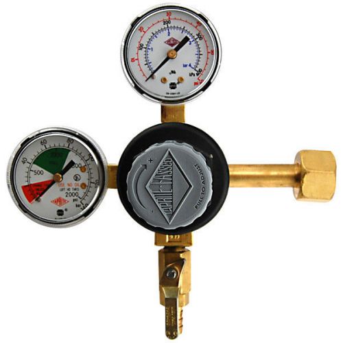 Premium Double Gauge CO2 Pressure Regulator- Polycarbonate- Kegerator Draft Beer