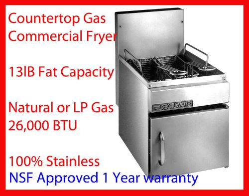 CECILWARE GF10 Commercial GAS DEEP FRYER Nat/LP 13 lbs