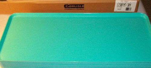 CASE 12 CARLISLE AQUA LARGE MARKET TRAYS 30x12&#034; DOUGHNUTS/ DELI/ FOOD/ SERVING