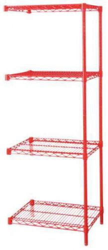 Shelving,Add-On,H63,W24,D18,Red,4 Shelf G1277552