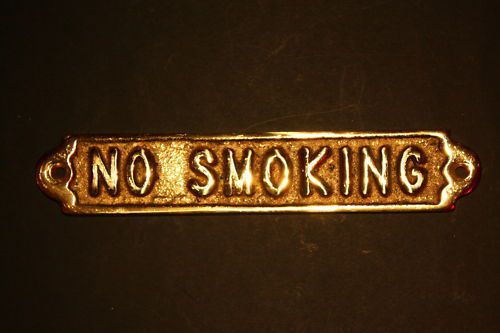 No Smoking - Traditional Irish Brass Sign From Ireland