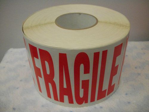 Fragile stickers jumbo size 7&#034; wide x 5&#034; tall self stick fragile label roll 1000 for sale