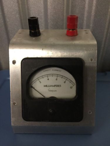 VINTAGE SIMPSON D.C. MILLIAMPERES METER 0-1.0 HAM RADIO PANNEL METER COMMUNICATI