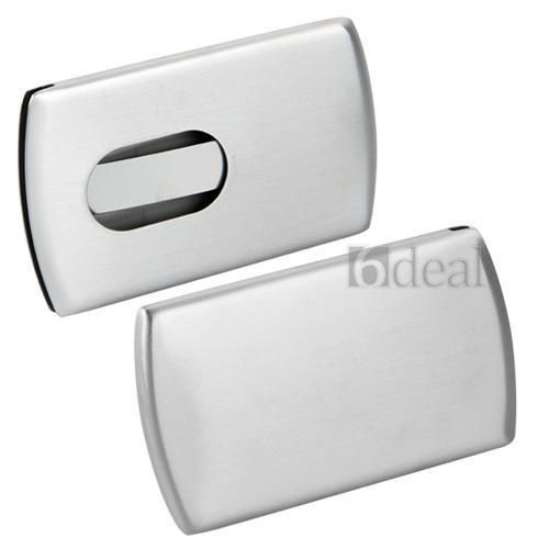 Stainless Steel Name Business Credit Card Holder Case