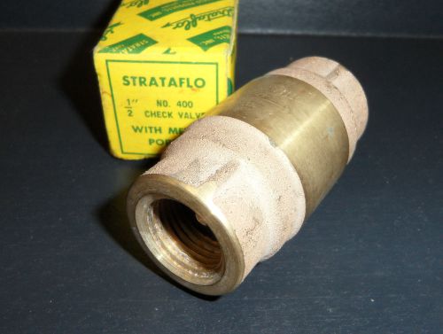 NOS New STRATAFLO No. 400 1/2&#034; Brass Check Valve with Metal Poppet