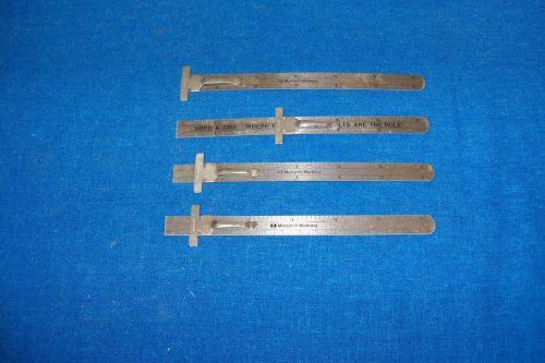 4 ANTIQUE OR VINTAGE MONARCH &amp; HRPD EMS STAINLESS STEEL POCKET RULE RULER TOOL