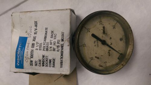 Ashcroft 0-30 PSI Vacuum Gauge 1/4 NPT