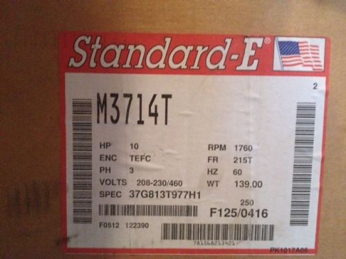 Baldor standard e 10 hp electric motor m3714t new in opened box super e for sale