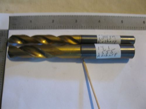 2 resharpened solid  carbide drills.coolant thru.394 &amp; .555. for sale