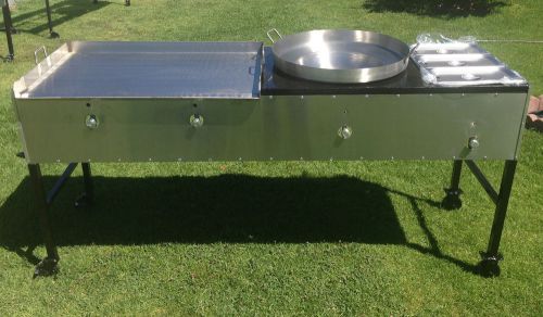 TACO CART 2FT X 3FT GRIDDLE 3/8&#034; THICK, ONE COMAL AND 3 STEAMERS