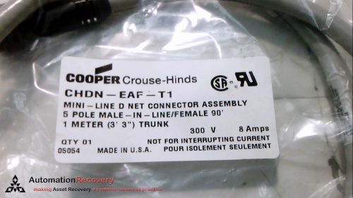 COOPER CROUSE-HINDS CHDN-EAF-T1-MINI LINE 5P MALE IN LINE FEMALE 90&#039;, NEW