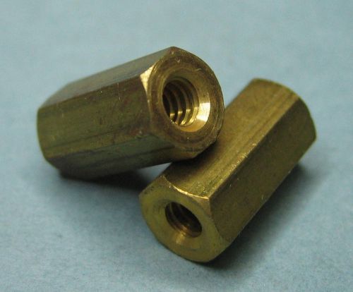 20 - Pieces Brass Nut Spacer Standoff 1/2&#034;-Long 1/4&#034;-Hex 6-32 Threads