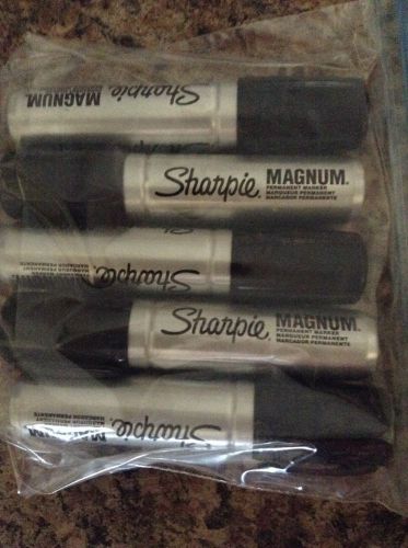 SHARPIE MAGNUM 44 JUMBO PERMANENT BLACK MARKERS QUANTITY 5