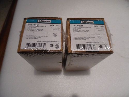 Panduit P14-14R-M Ring Terminal, 18 – 14 AWG, 1/4&#034; stud size NIB Lot of 2000