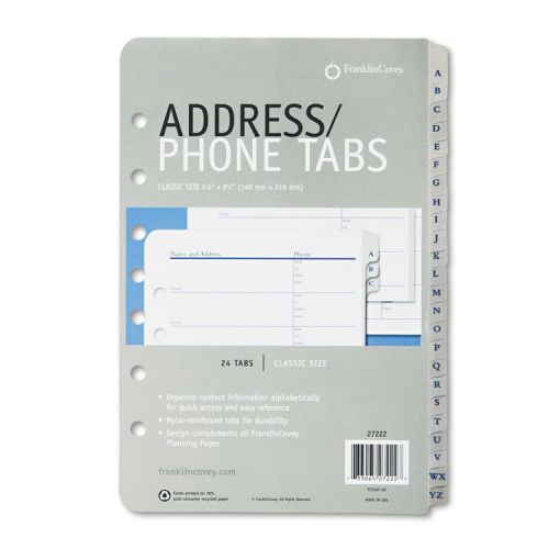 Franklincovey address/phone refill for organizer, a-z tabs, 5-1/2 x 8-1/2 for sale