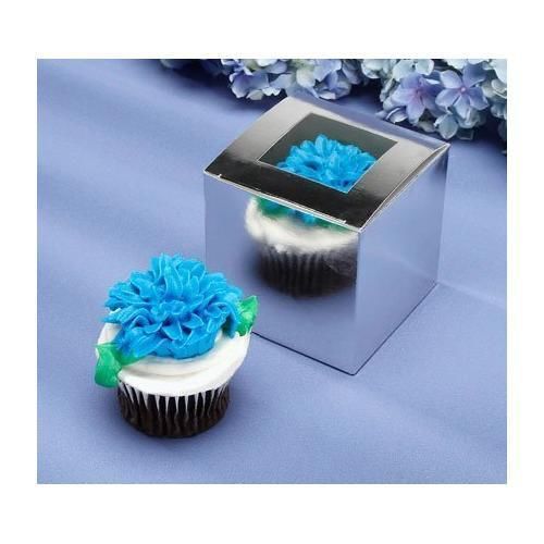 SILVER FOIL CUPCAKE BOX Boxes 12 NEW New