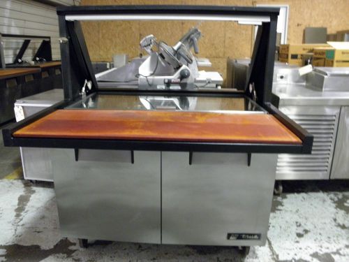 True tssu-48 custom made glass top retail display sandwich subs deli prep table for sale