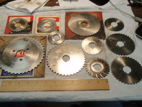 MACHINIST 11 Pc. LOT METAL SLITTING SLOTTING SAW MILLING CUTTERS 1&#034; ARBOR