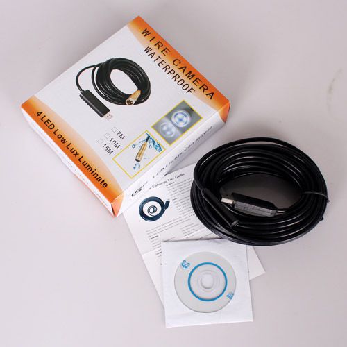 10m 4-led waterproof usb borescope endoscope inspection tube snake sewer camera for sale