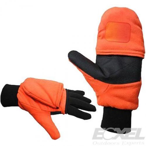 HeatMax #MBZ-2 HotHands, Mittens_ORANGE Sensitive Fleece + 2 Hand Warmers L/XL