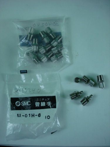 LOT of 13 SMC Pneumatics M MINI FITTING M-01H-6 STAINLESS STEEL --FREE SHIPPING