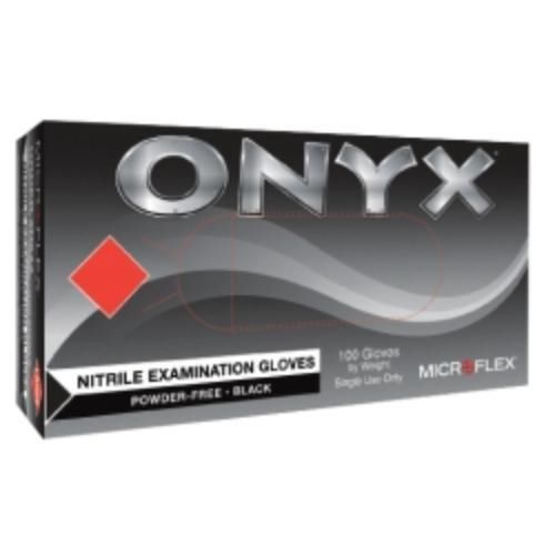 Micro flex n641 onyx black nitrile examination gloves, box of 100, size small for sale