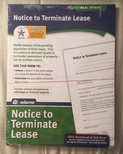 Notice to Terminate Lease form: Adams Real Estate