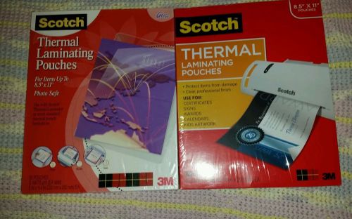 New! SCOTCH THERMAL LAMINATING POUCHES  100 8.9&#034; x 11.4&#034; &amp; 9&#034; x 11.4&#034; Free2ship!