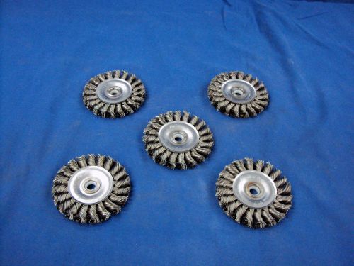 Weiler Wire Wheels 3-1/4&#034; x 1/2&#034; ID with 3/8&#034; Nylon Bushing Qty 5