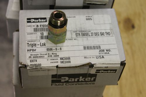 75 NEW PARKER 8-F650X-6 STR SWIVEL 37 DEGREE SAE THD