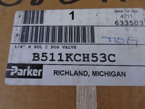 (3) NEW PARKER B511KCH53C 1/4&#034; 2-POSITION VALVES