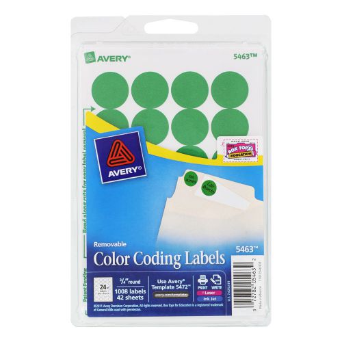 Avery dennison ave-05463 round color coding label - 0.75&#034; diameter for sale