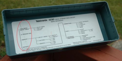 Tektronix Oscilloscope Front Cover for 22XX scopes with 2230 reference inside