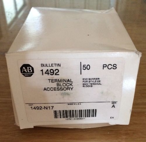 50pcs NEW IN BOX ALLEN BRADLEY 1492-N17 SERIES A End Barrier 1492N17