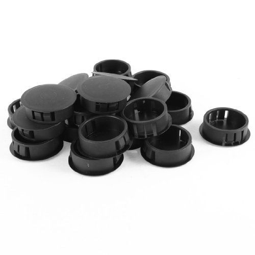 Plastic Locking Panel Hole Plugs 1 3/16 Inch 30mm Dia. 20 Pcs Black