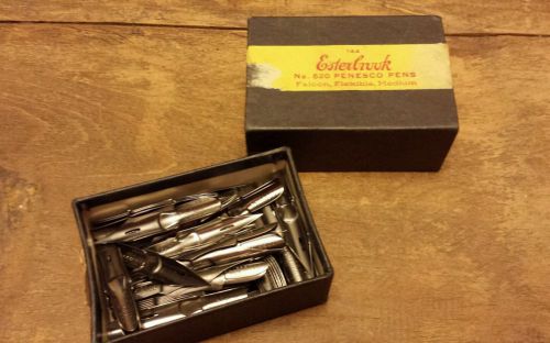 VINTAGE COLLECTIBLE BOX ESTERBROOK  PENESCO NIBS #520 FOUNTAIN PEN CALLIGRAPHY