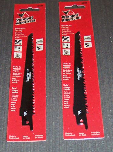 2 ea.Vermont American 30130 6&#034; 6-TPI Reciprocating Blades