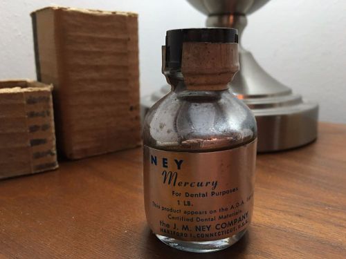 Chemically Pure Dental Mercury Hg Antique NIB for collectors. sealed liquid 1lb