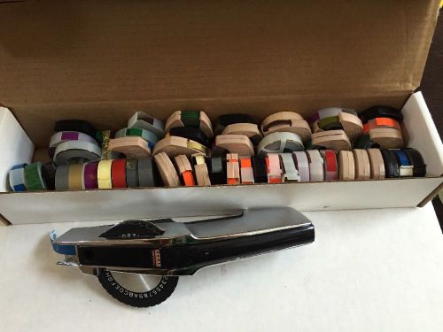 Dymo 1570 Tapewriter Label Maker Lot Of 48 Tape Wheels Chrome Heavy Duty