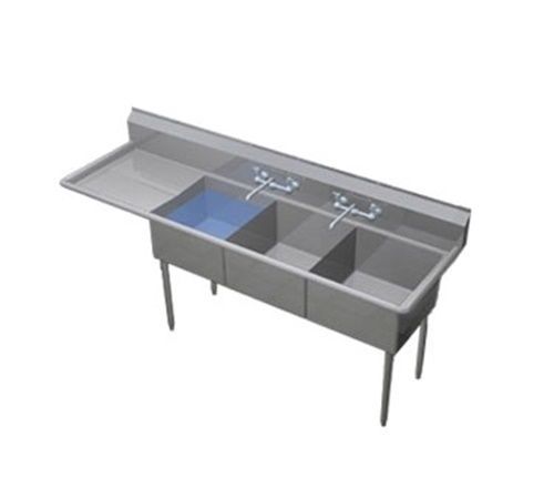 Duke 203-124-l deluxe sink three compartment 87&#034;w x 26&#034;d x 41&#034;h 24&#034;... for sale