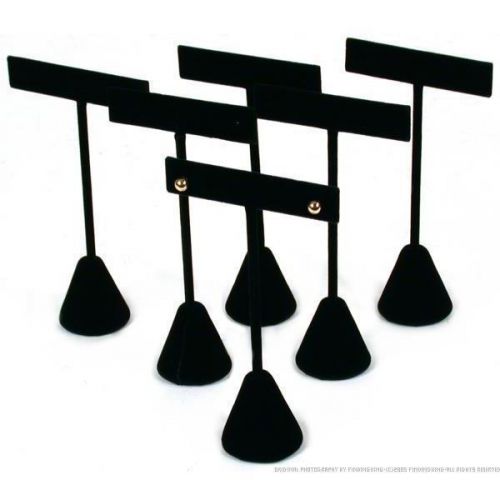 6 Earring T Stand Black Velvet Showcase Display 4.75&#034;