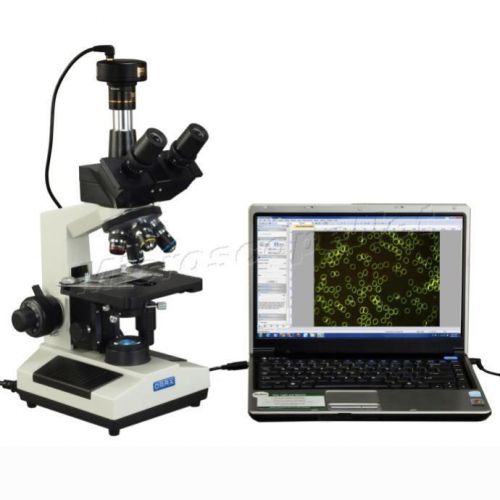 OMAX Trinocular Compound Darkfield LED Microscope 40X-1000X w 1.3MP USB Camera