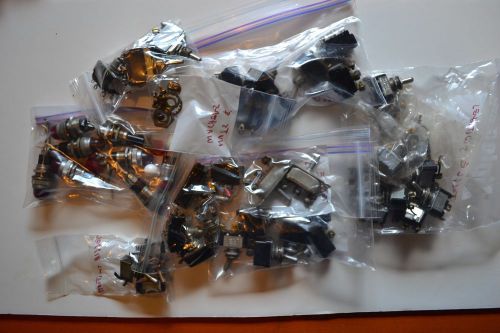 HUGE LOT OF VINTAGE OLDER TOGGLE SWITCHES AND LIGHTS