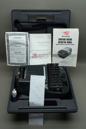 VINTAGE STENOGRAPH &amp; GRAY CASE REPORTER SHORTHAND MACHINE w/ Owner&#039;s Manual Ink