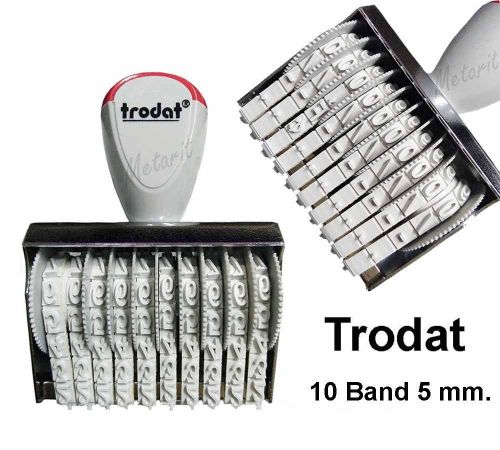 TRODAT 10/5 Wheel Rubber Stamp 10 Band 5 mm Stamper Stempel Number Label Date