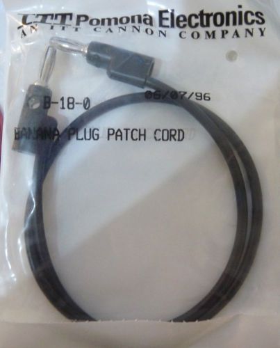 NEW ITT POMONA ELECTRONICS B-18-0 BANANA PLUG PATCH CORD 18&#034; PLUG BLACK